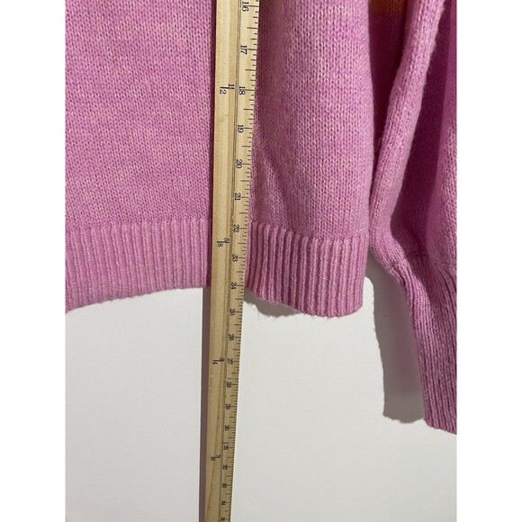 Lilly Pulitzer Sweater M Pink Ritza Striped Wool Academia Balloon Sleeves Preppy - Picture 7 of 8